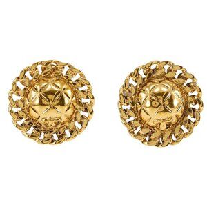 CHANEL Gold Coco Mark Earrings